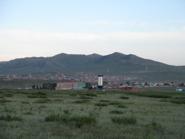 View of the city from the field