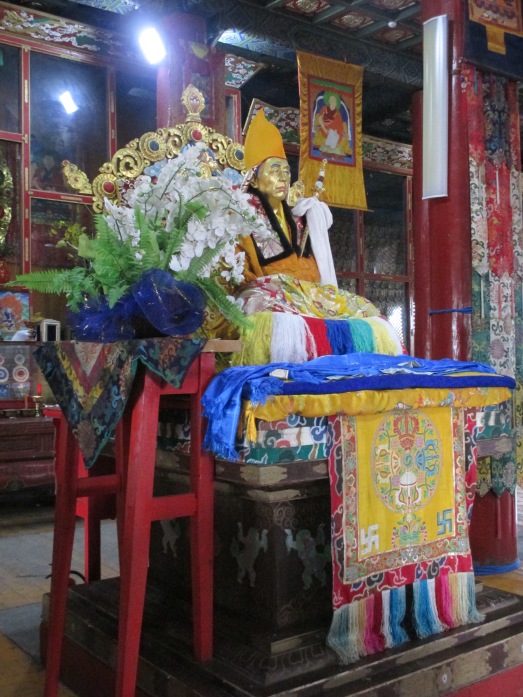 Life-size statue of Rinpoche Gurdava, a lama who raised much of the money for the restoration of the temple in the 1990s